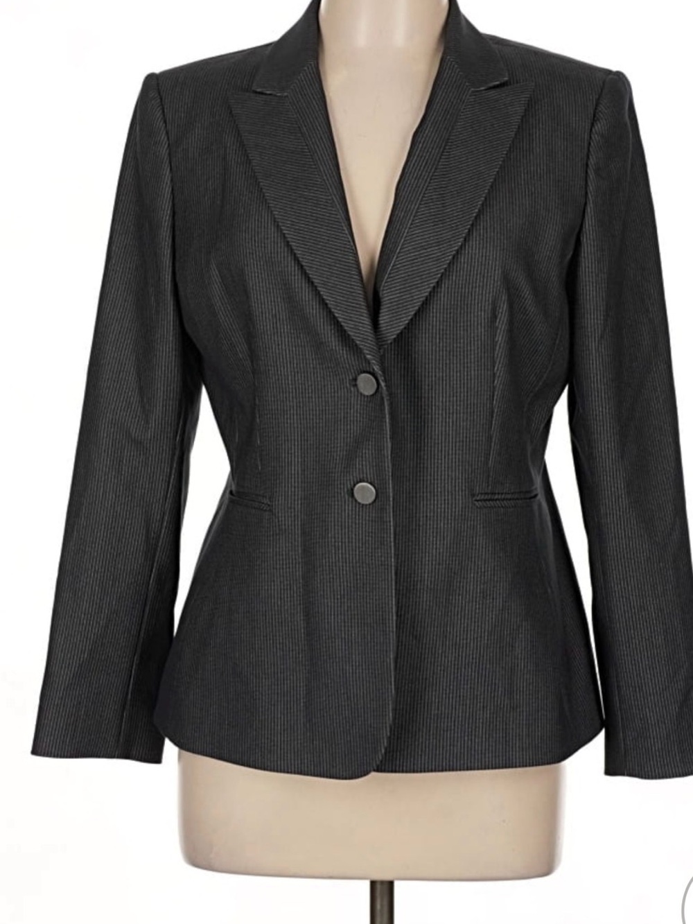 Tahari Charcoal Pinstripe Women's Tailored Blazer